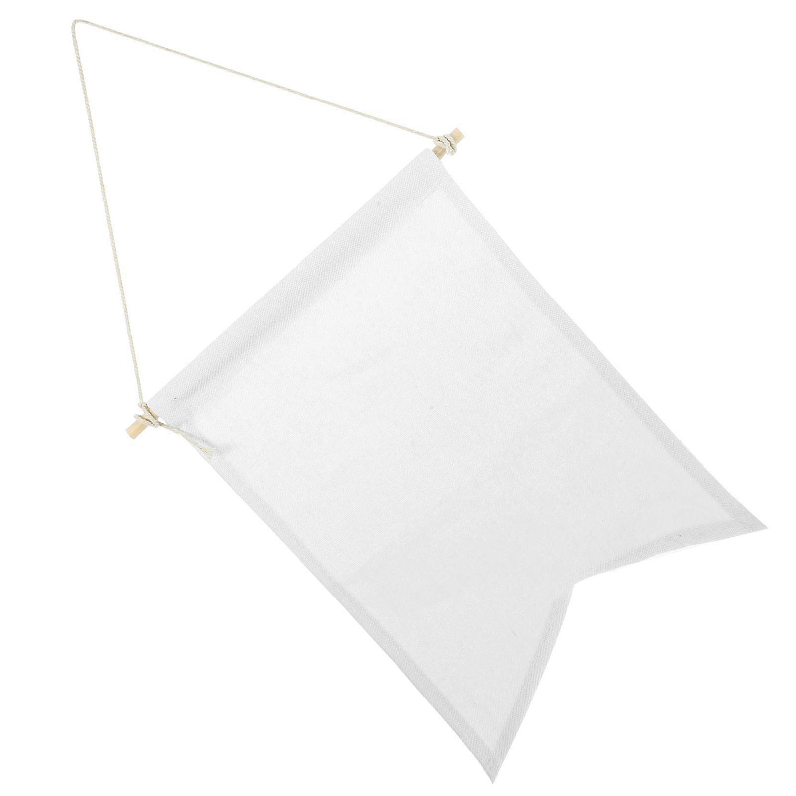 Canvas Brooch Display Banner for Wall Hanging Home Decor White Wood Frame 12.5 x 8 Inches