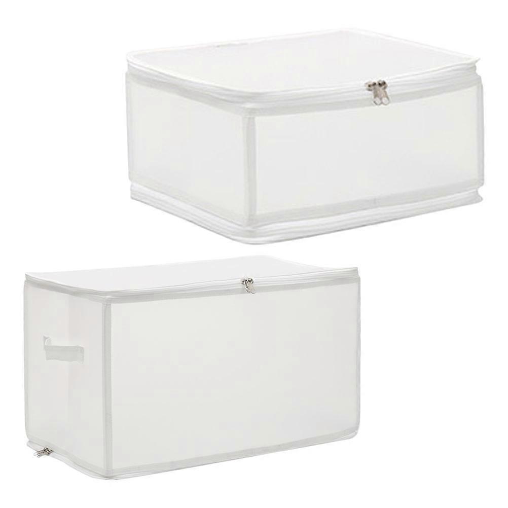 Clothes Container Stackable Storage Bins For Household Users 11.8x11x5.9in White 2Pcs