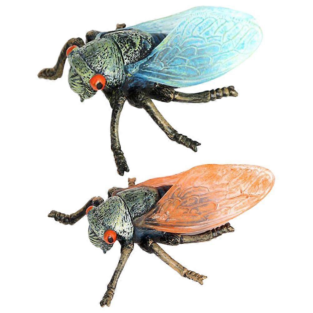 2pcs Simulation Realistic Cicadas Model Fake Insects Toy Model Lifelike Insect Model Simulation Cicadas Model