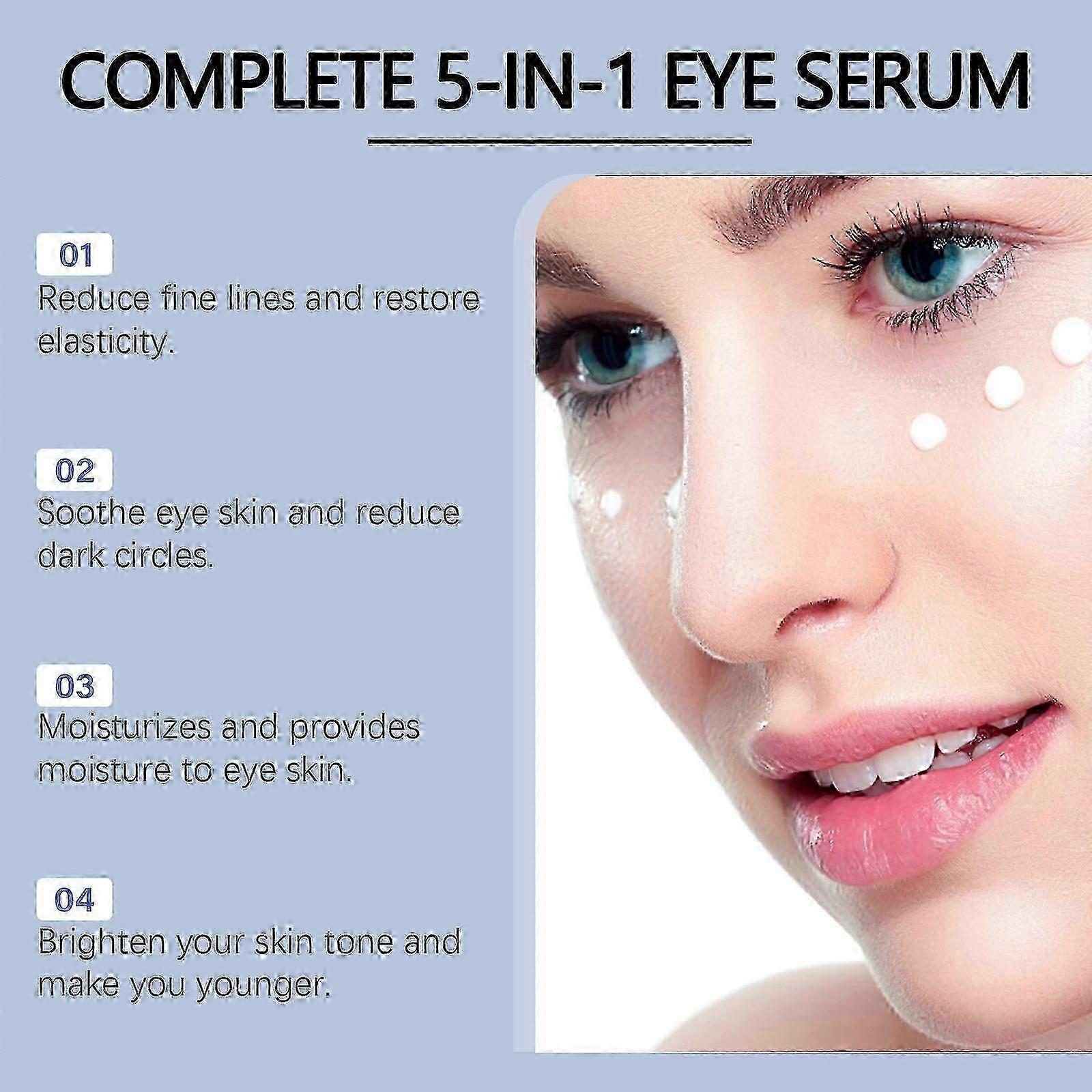5-in-1 Eye Serum, Anti-Ageing Eye Cream with Retinol and Hyaluronic Acid, Anti-Wrinkle Eye Cream, Firming Eye Care for Dark Circles and Wrinkles