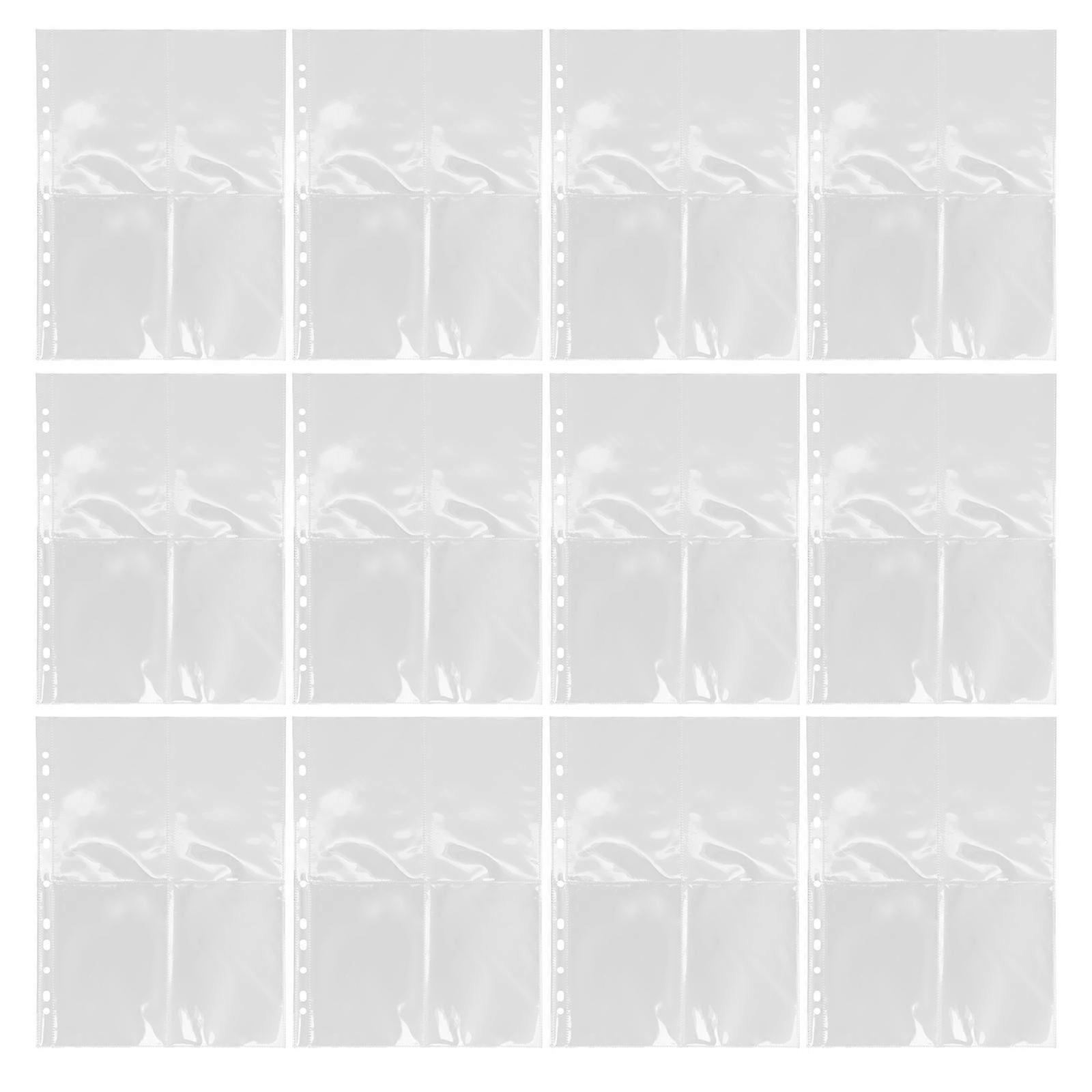30pcs Clear PVC Photo Clip Card Sleeves for Organized Collections with 4 Pockets per Page