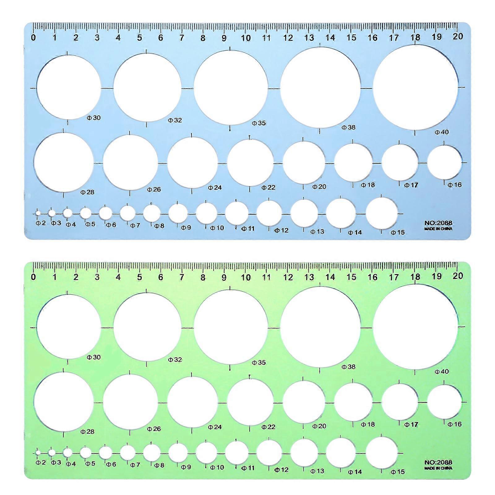 2 Pieces Circle Stencil, Circle Stencil for Drawing, Plastic Round Drawing Templates, Circle Ruler Drawing Templates for Office and School