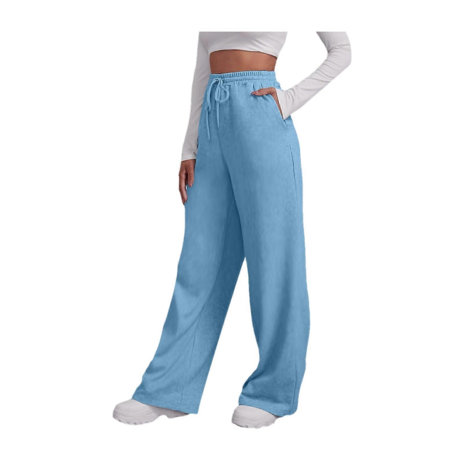 Women's Jogging Bottoms With Fleece Lining, Waist, Wide Leg