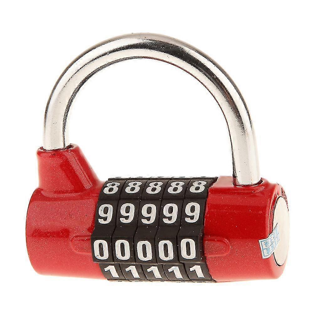2025 5 Digit Combination Padlock Travel Luggage Locker Security Lock - Red M