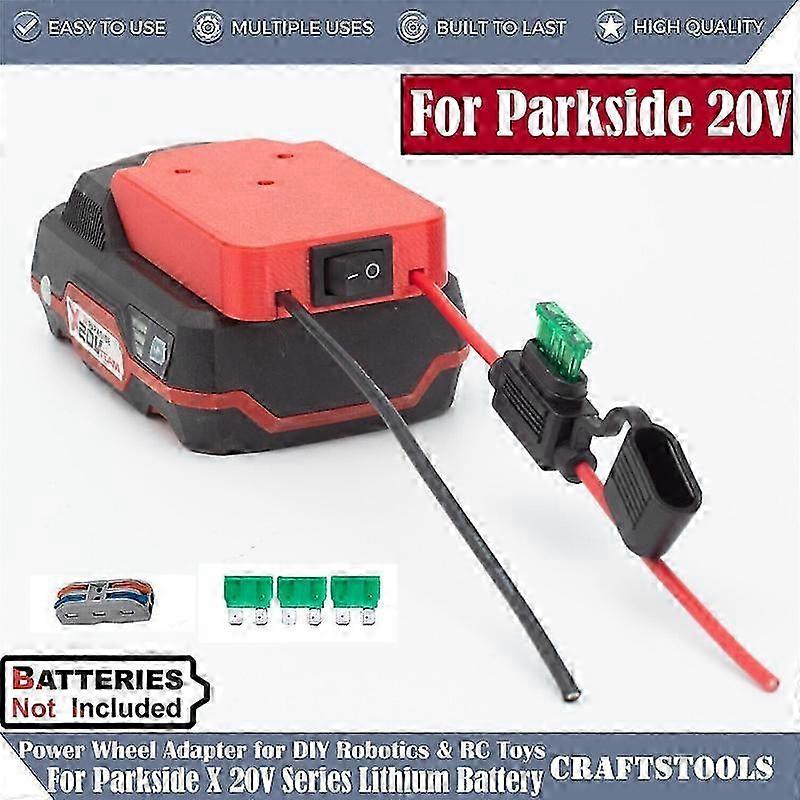 2025 Power Wheels Adapter für Lidl Parkside X20V Lithium Batterie Power Connector DIY mit Schalter
