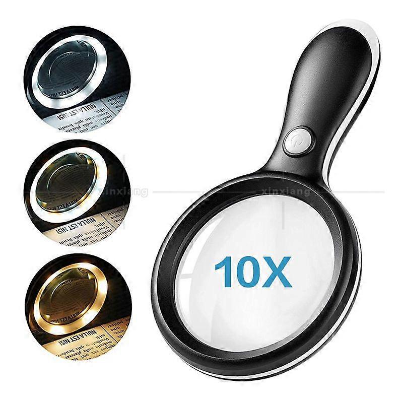 Large Mirror Handheld Reading Magnifying Glass 10x 88mm Reading High Power Magnifying Mirror