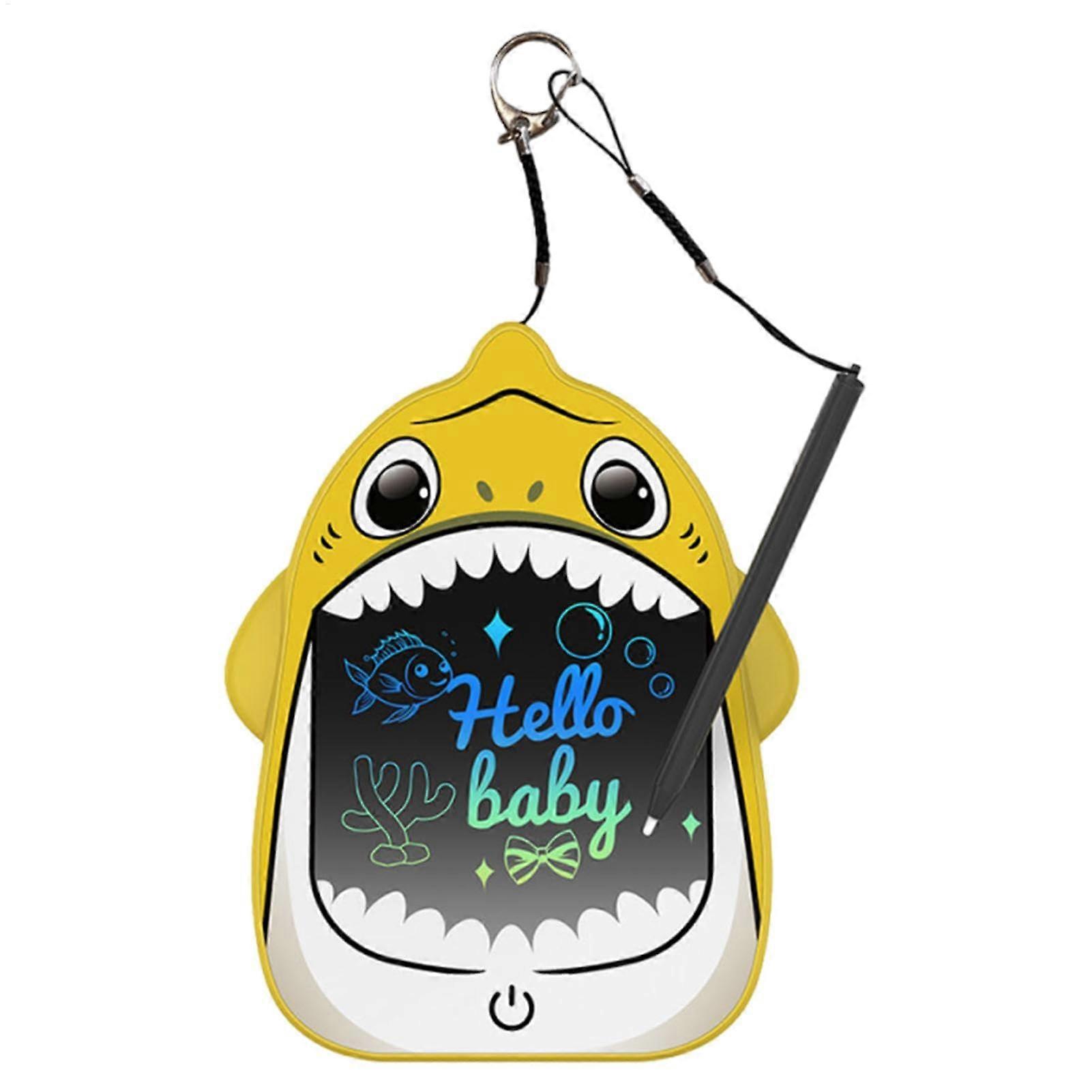 Shark Doodle Board - Electronic LCD Drawing Toy, Learning Tablet, Art Slate for Kids Ages 3-5, Yellow, Portable & Lightweight