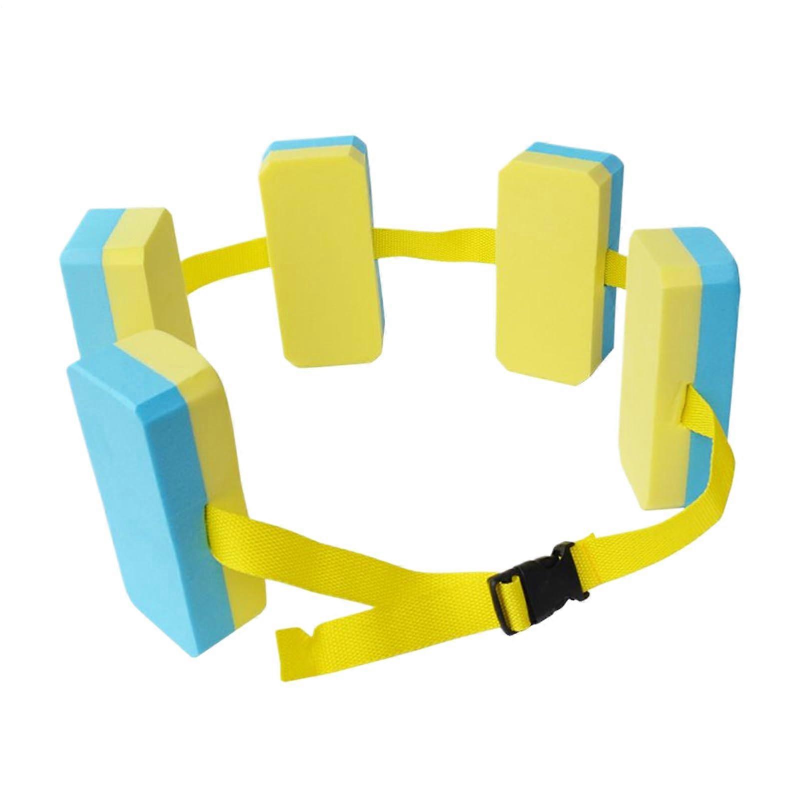 Water Aerobics Belt, Adjustable Eva Swimming Belt for Kids Comfortable Swimming Aid for Children and Teens in Pool Blue and Yellow