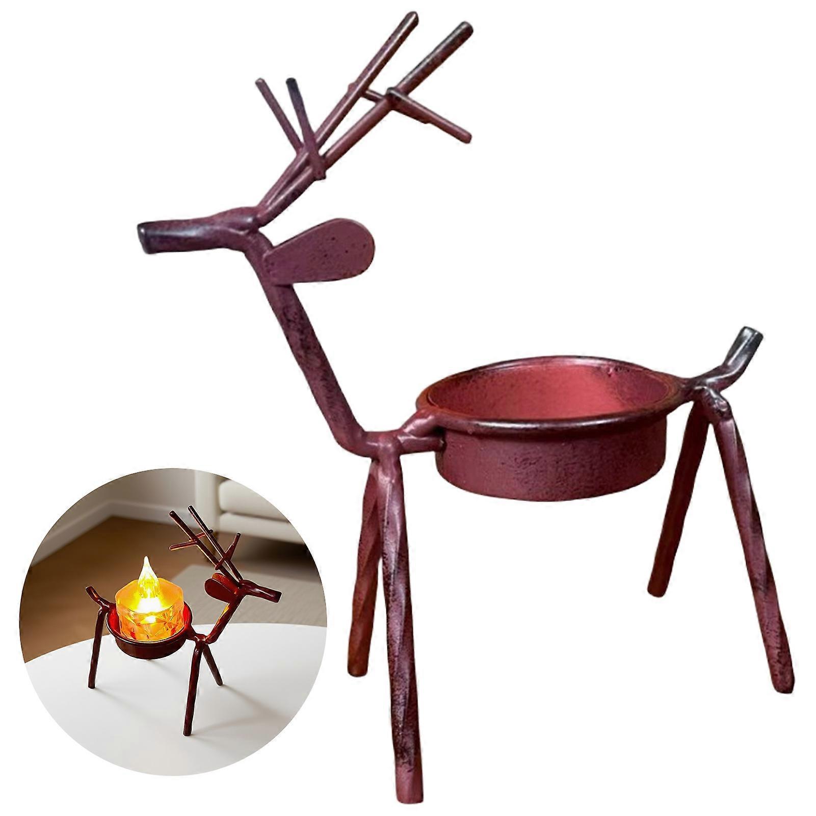 Rustic Metal Deer Candle Holders Rustic Elegant Tealight Holder Table