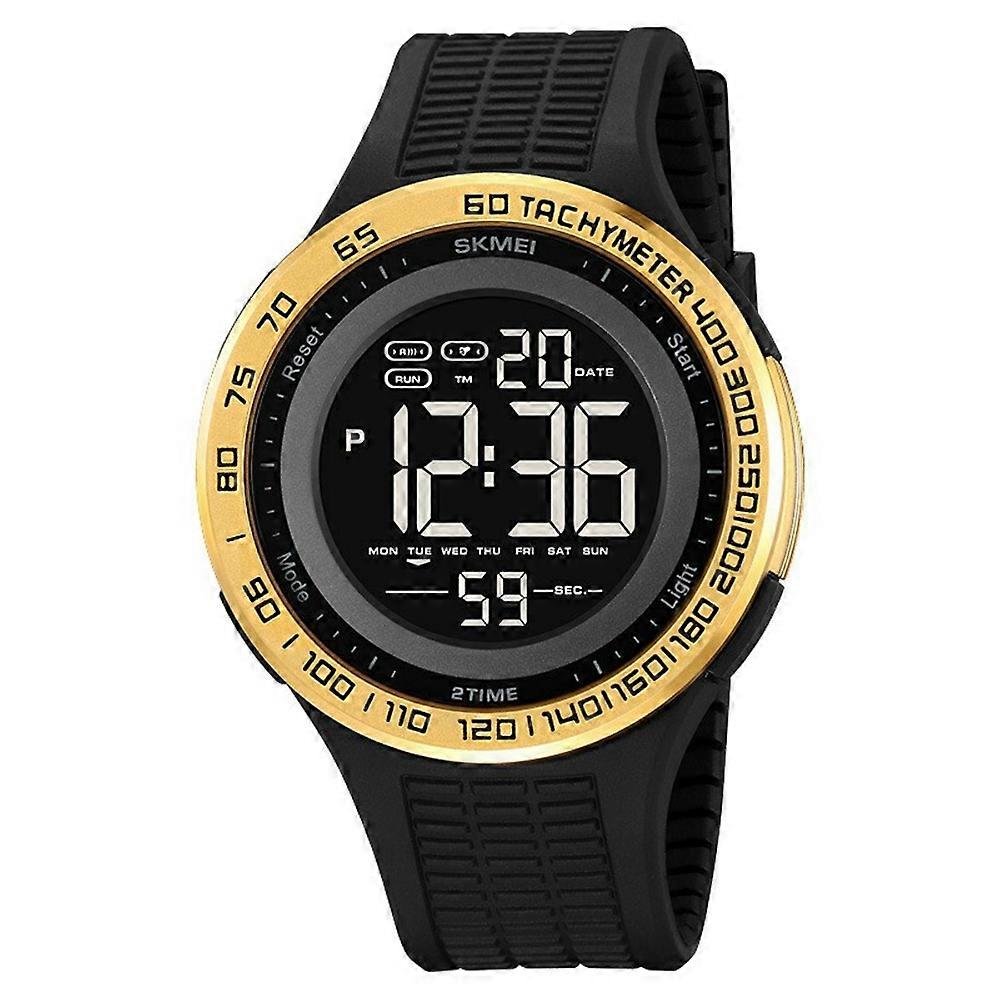 SKMEI 2155 Simple Fashion Luminous Digital Watch Calendar Electronic Wrist Watch - Gold