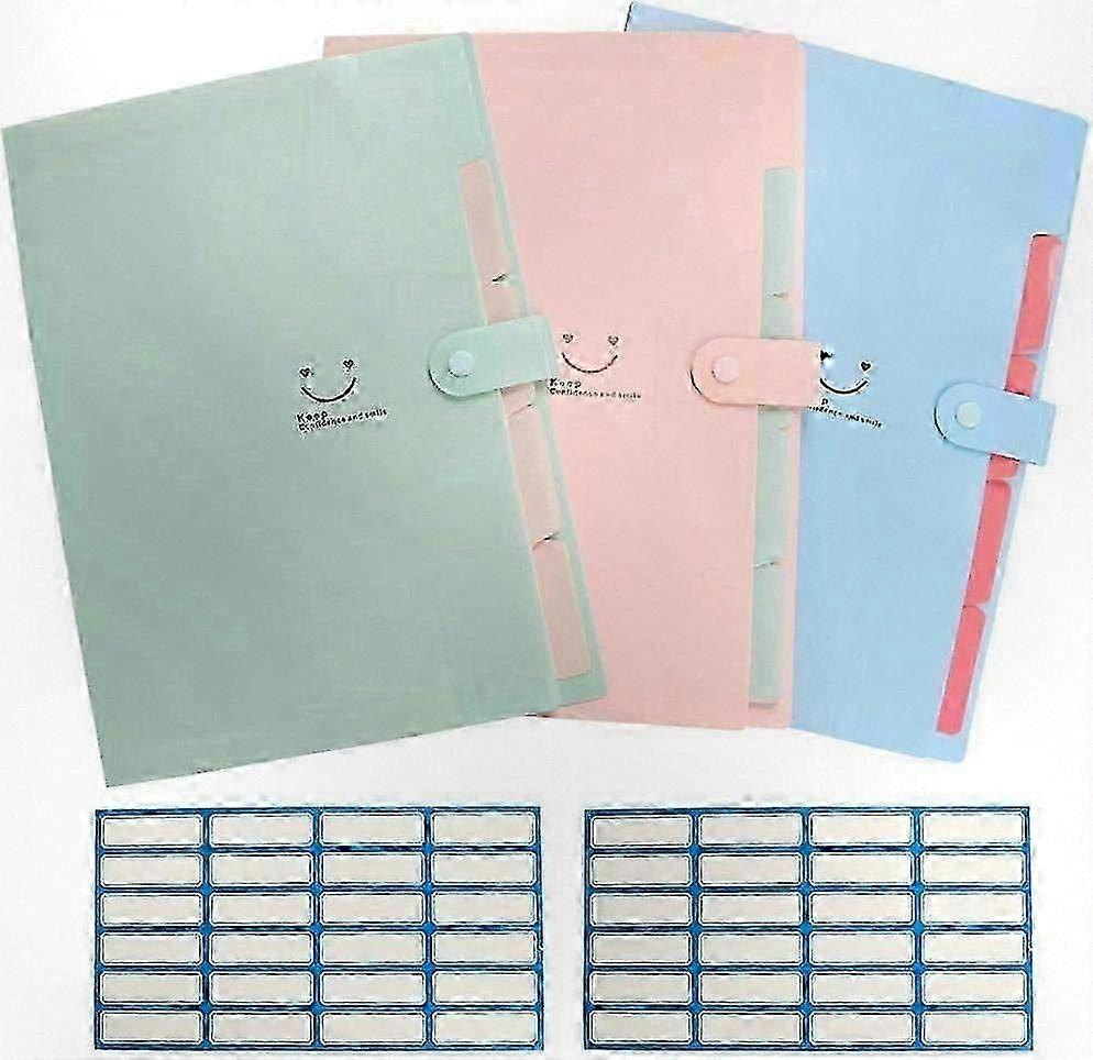 3-Pack Expanding File Folders, Accordion Document Organizer, A4 File Holder with Expandable Storage