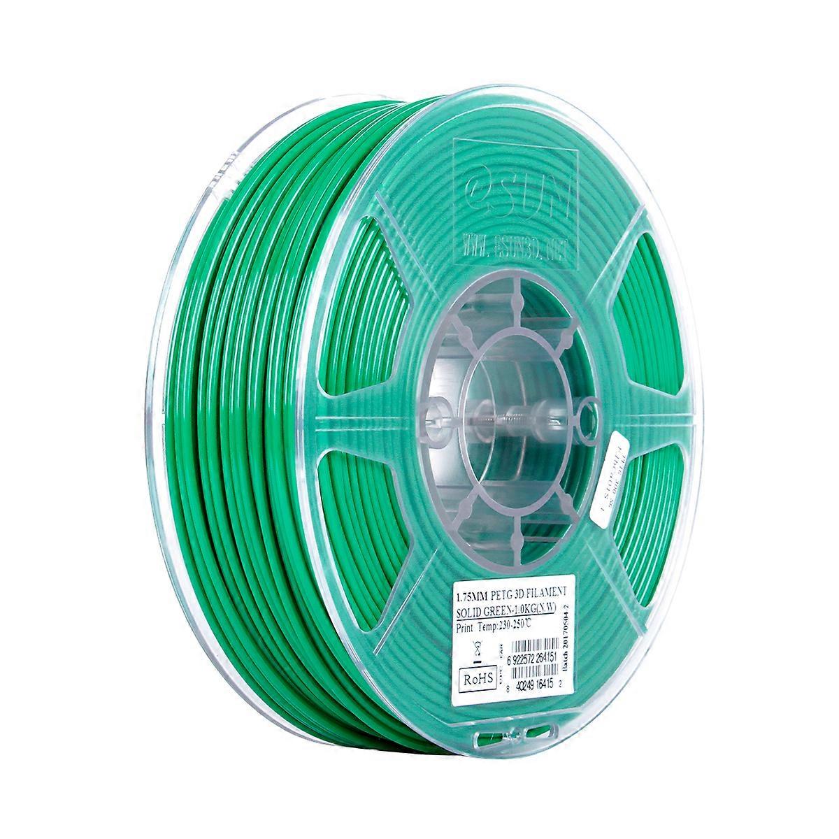 eSUN PETG 1.75mm 3D Printer Filament Printing Consumables Dimensional Accuracy: +/- 0.05mm 1kg(2.2lb) Spool Material Refills Solid Green