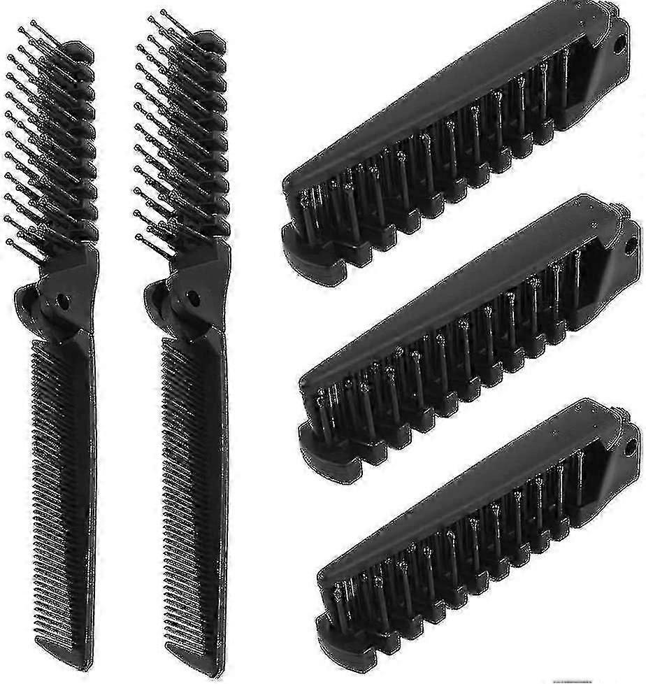 Set of 5 Portable Folding Travel Hair Brush