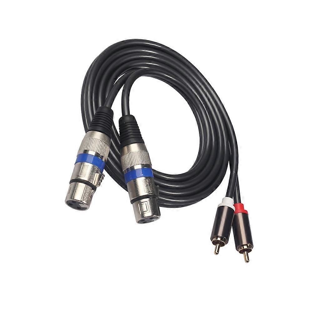 Stereo Audio Cable Dual Male Plug for Audio Equipment Home Theater Black with Multi-Layer Shielding 1Pack