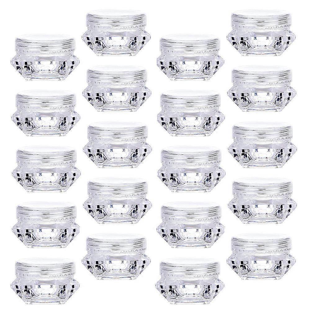 Cosmetics Container Square Mini Empty Sample Jars for Cosmetic Users White Portable 32Pcs