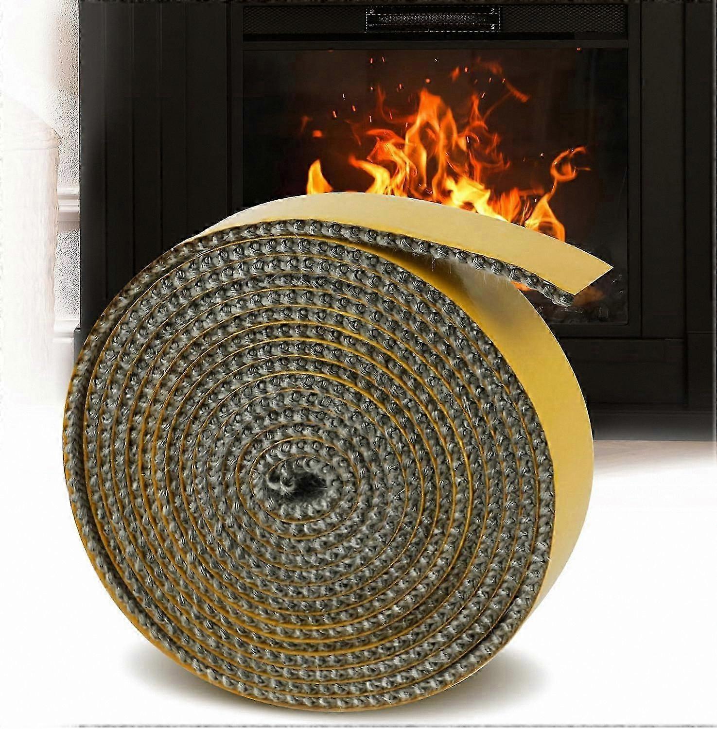 High-Temp Graphite Fiberglass Gasket Tape for Wood and Coal Stoves, Self-Adhesive Replacement Seal