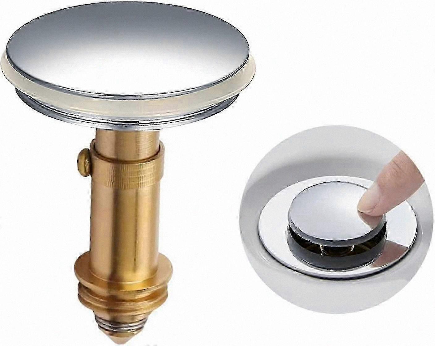 38mm Chrome Pop-Up Drain for Kitchen and Bathroom Sinks, Click Clack Design for Easy Water Control