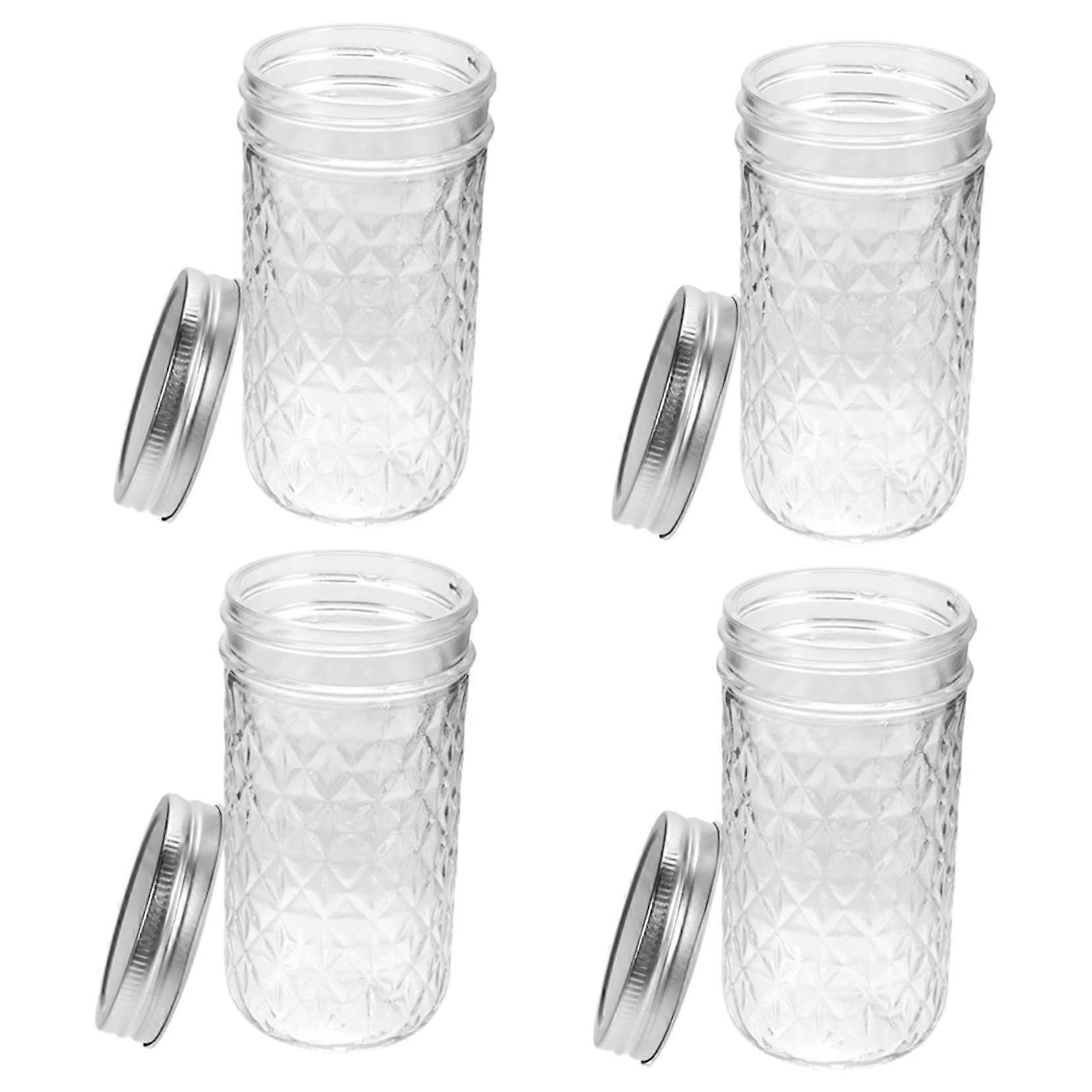 Glass Storage Jars With Metal Lids, Sealed Jam And Honey Jars, Assorted Sizes For Kitchen Pantry