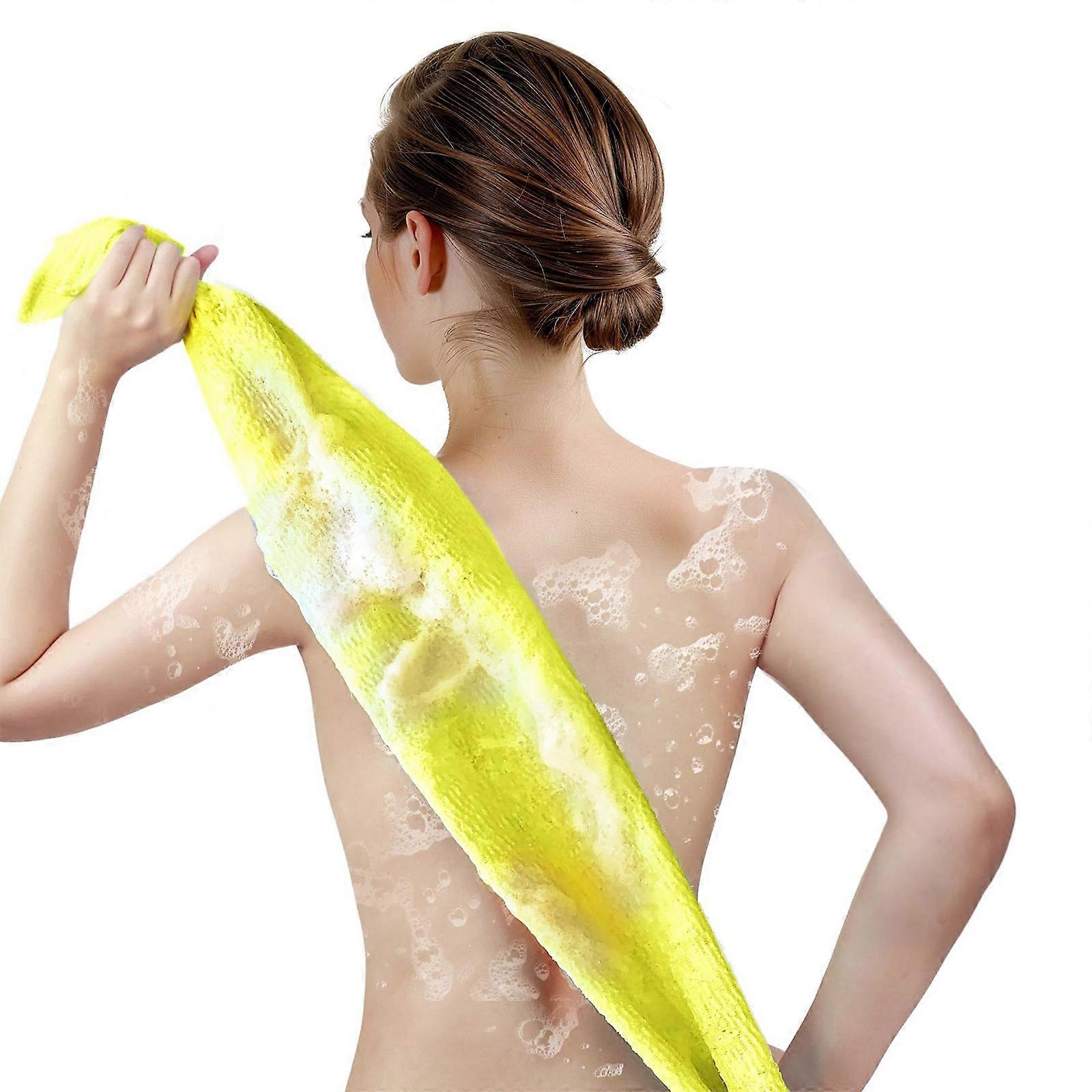 Multipurpose Body Exfoliation Towel Quick Drying Rayon Scrubber for Skincare  Yellow