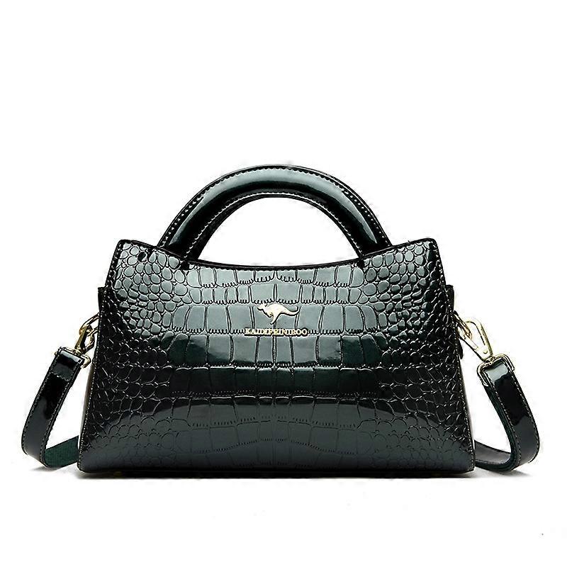 Ladies' single-shoulder tote bag, crocodile-textured PU, dumpling bag with classified storage