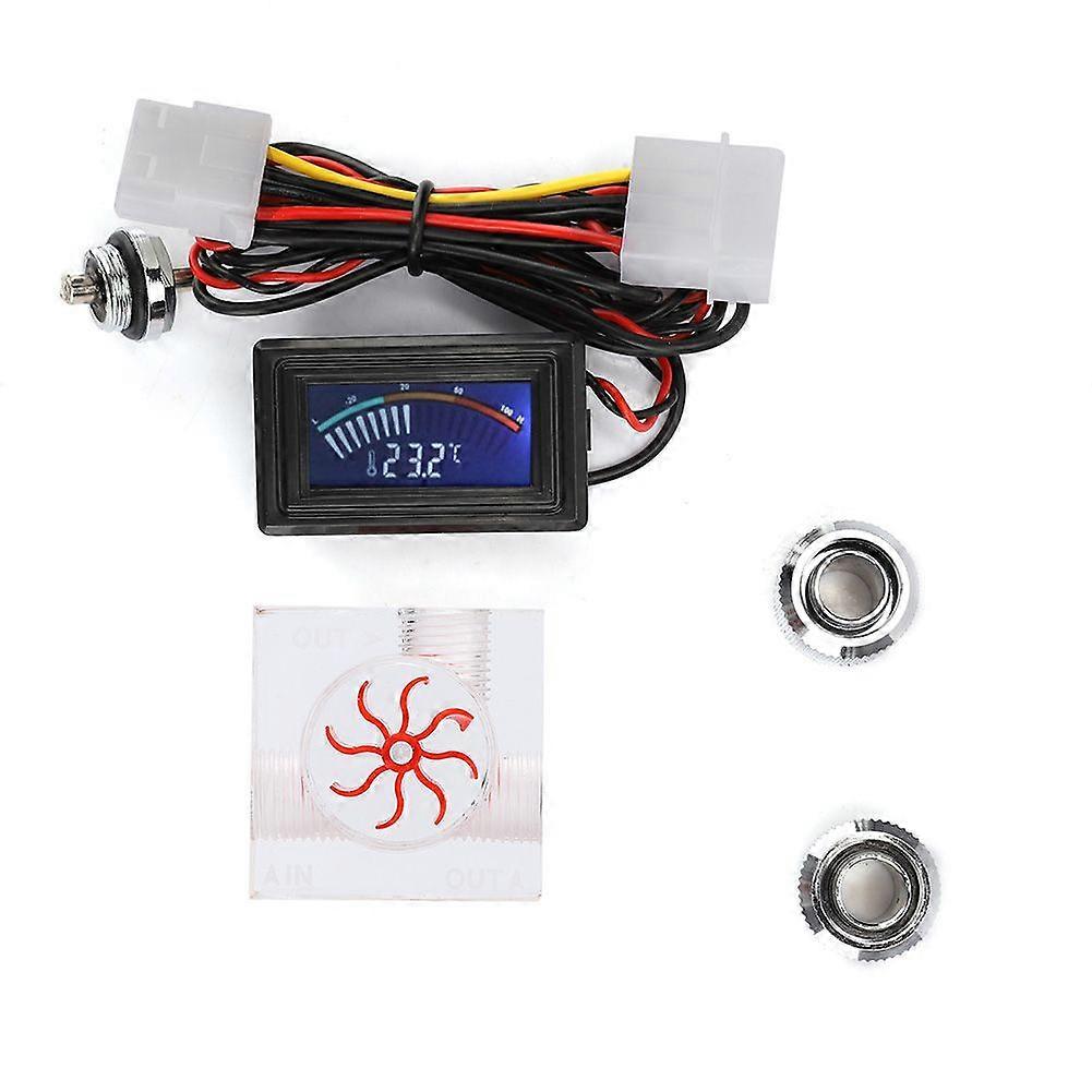 Computer Water Cooling Thermometer Flowmeter Set for Tubes / Connectors PC Accessory