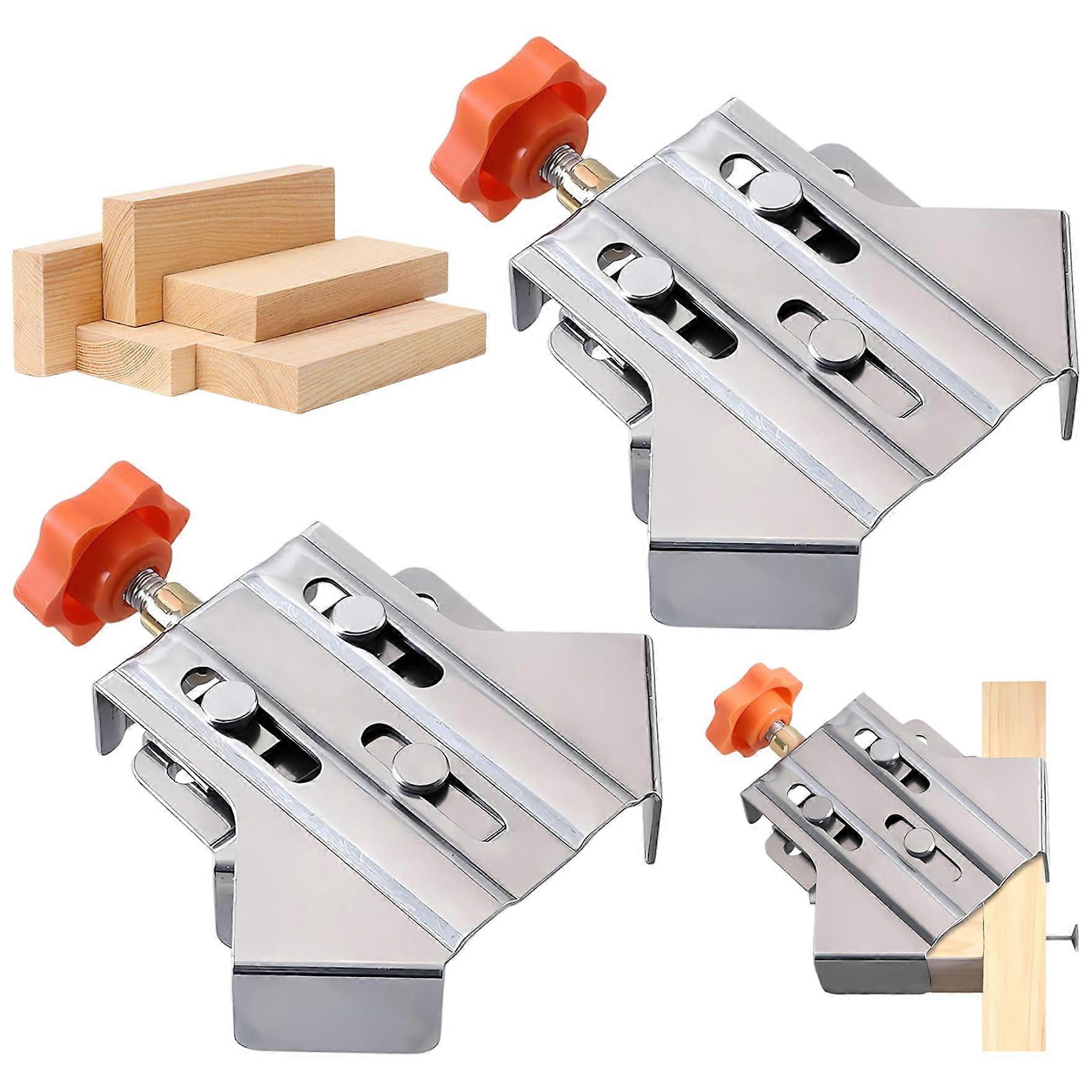 Corner Clamp 2Pcs Adjustable Open Type Right Angle Clamp Stainless Steel for Woodworking T-Shaped Projects Tools