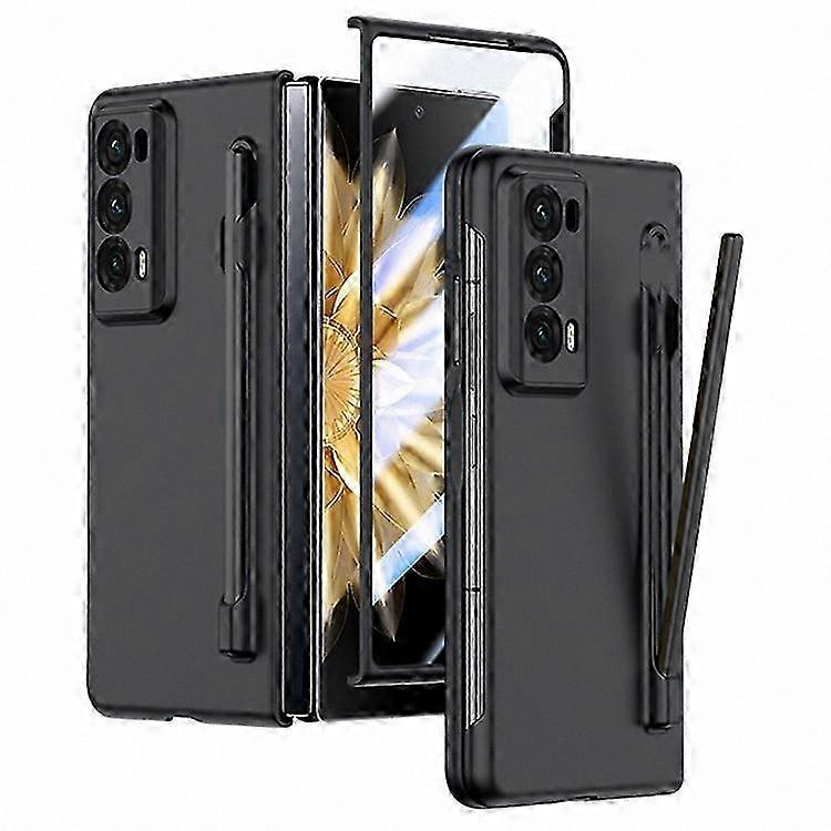Tempered Glass Case with Stylus for 5G Foldable Phone - Soft Skin-Touch Protective Cover