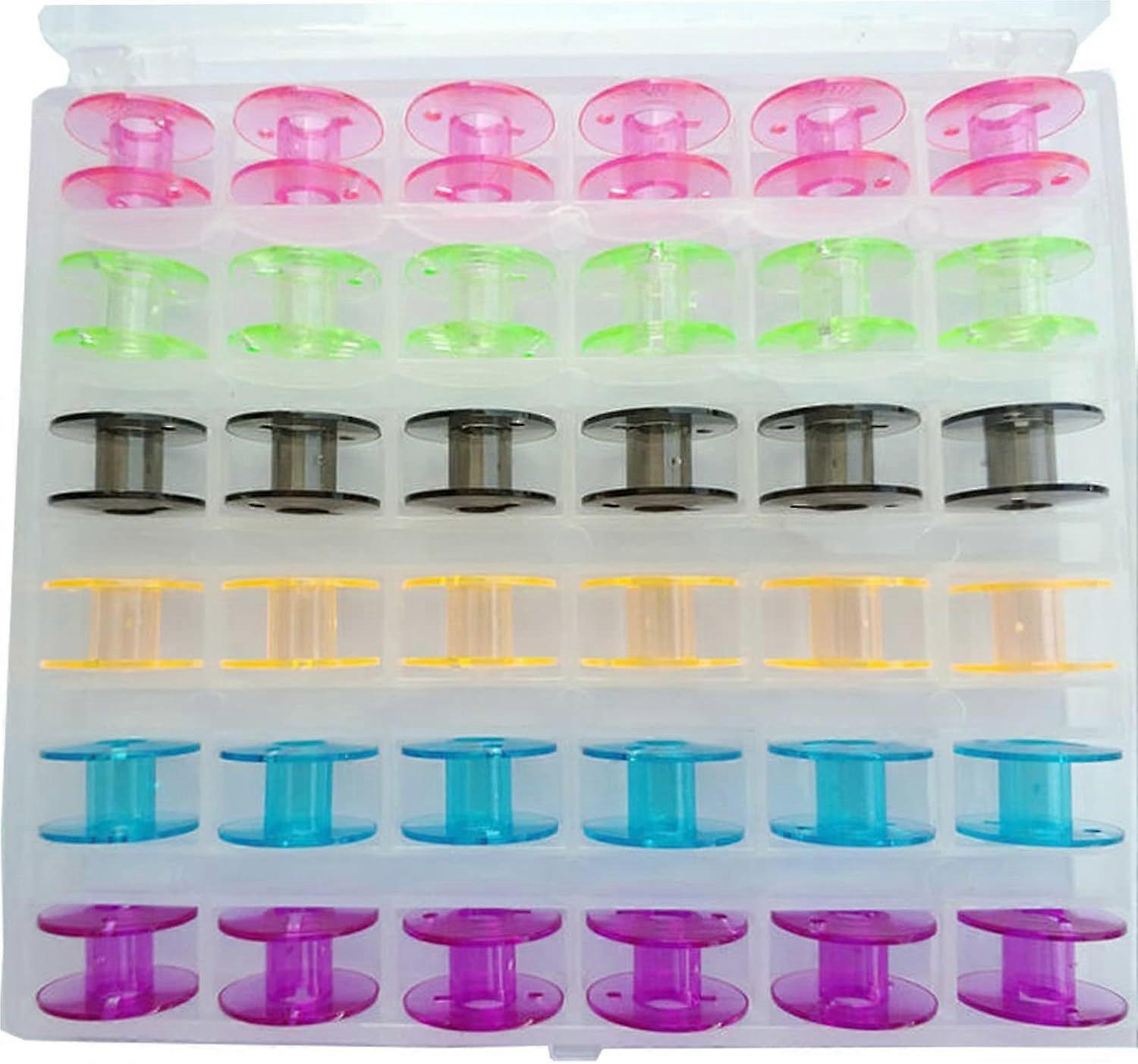 36 pieces bobbins sewing machine, bobbin thread bobbins, bobbin box sewing machine accessories