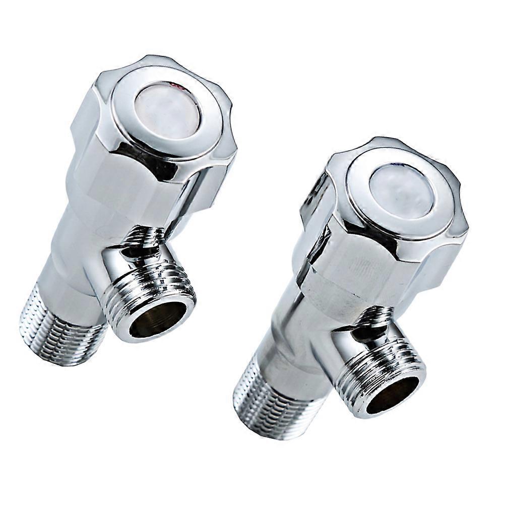 Copper Hot and Cold Water Valve for Bathroom Use Durable Silver 2 Pieces Triangle Valve