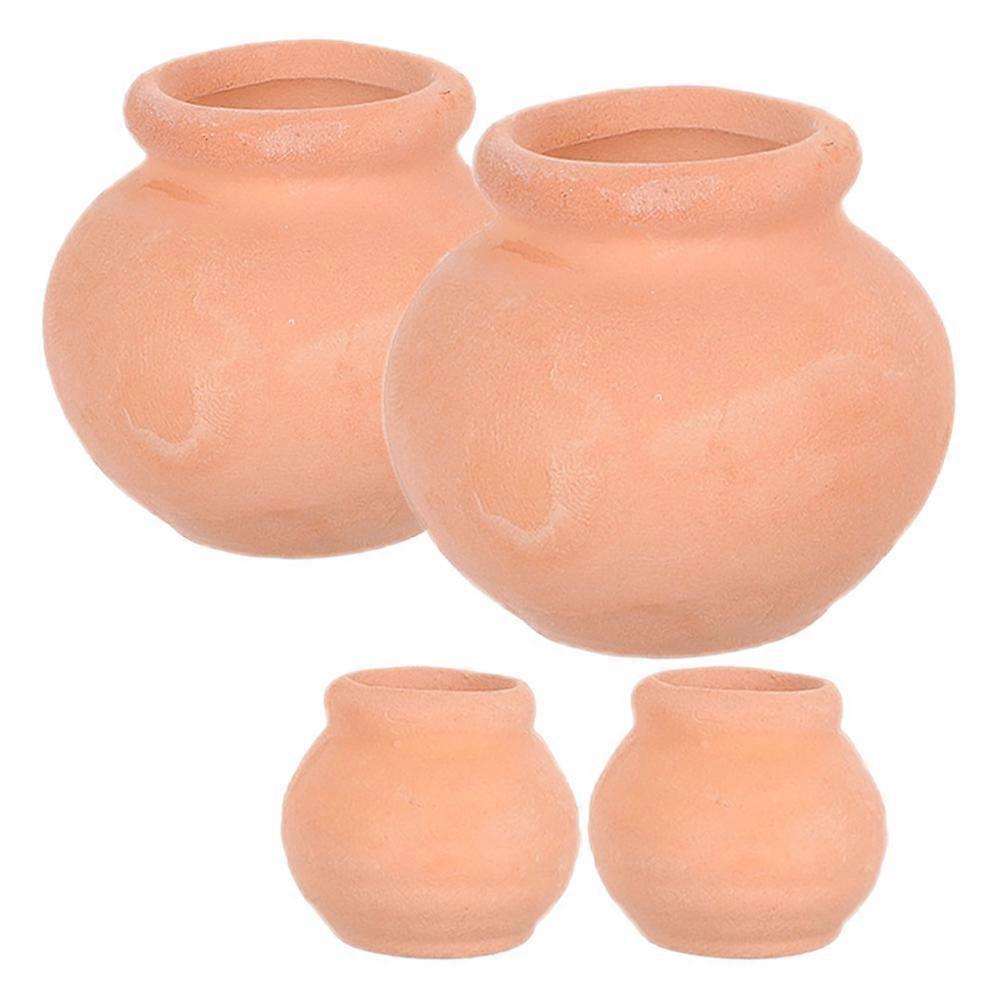 4pcs Mini Ceramic Succulent Pots for Indoor Desk Decor – Stylish Compact Planters for Cactus, Herbs and Small Spaces – Rustic Accent Flower