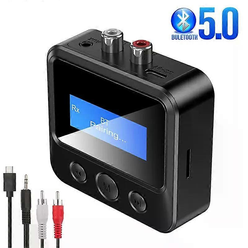Bluetooth 5.0 Transmitter Receiver EDR Wireless Adapter USB Dongle 3.5mm AUX RCA Suitable for TV PC Headphones Home Stereo Car HIFI Audio