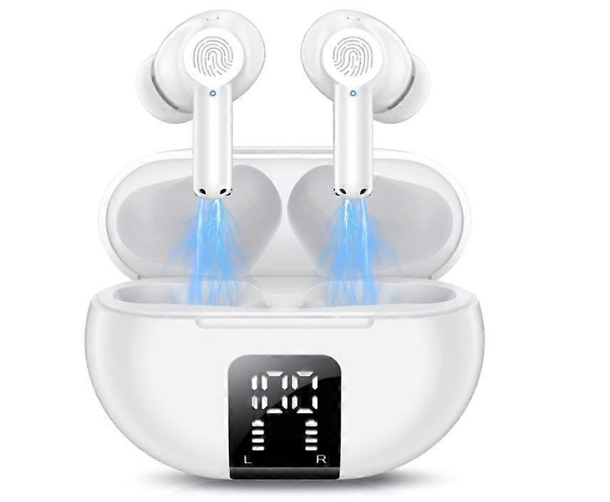 Wireless Earbuds, Bluetooth 5.3 Wireless Headphones in Ear with 42Hrs HiFi Stereo, 4 ENC Mics, Clear Call, Touch Control, IP7 Waterproof(White)