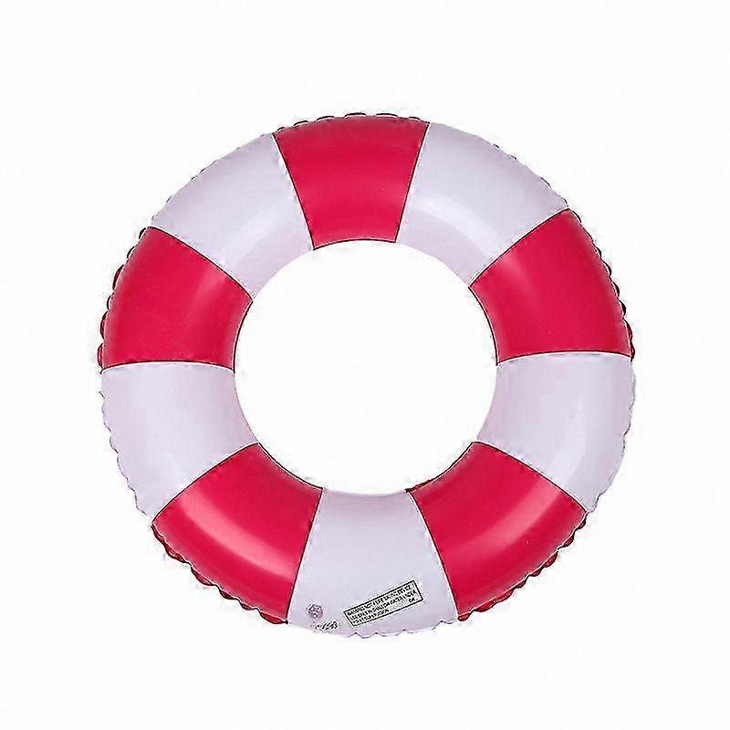 Inflatable Pool Ring with Red Stripes, Durable Float for Beach and Pool Fun, Suitable for Adults