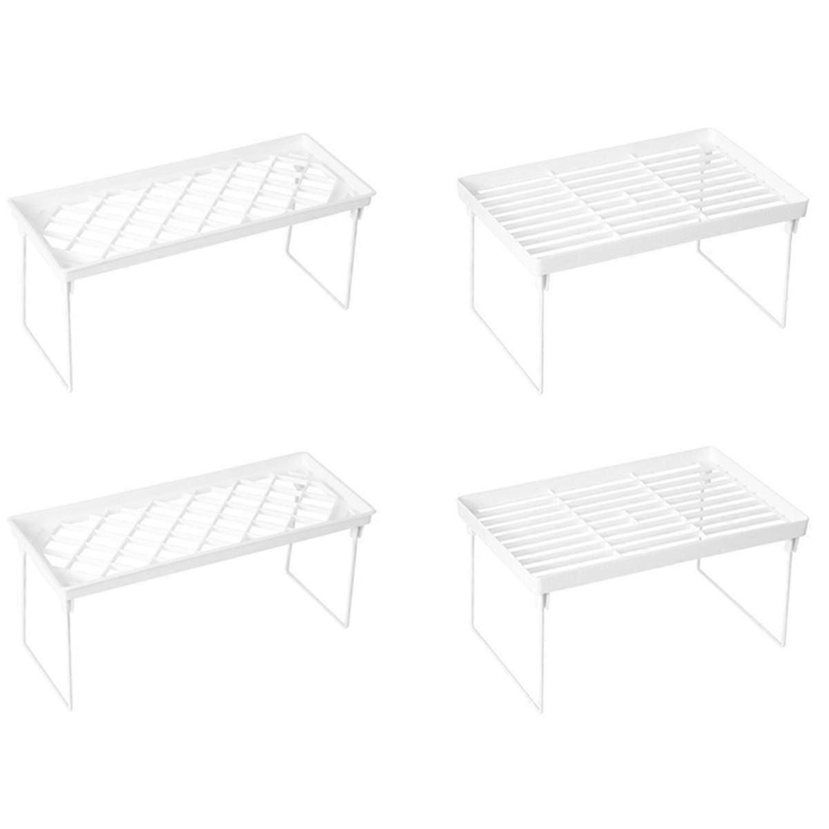 Foldable Closet Storage Rack with Plastic Shelves for Spice & Desktop Storage