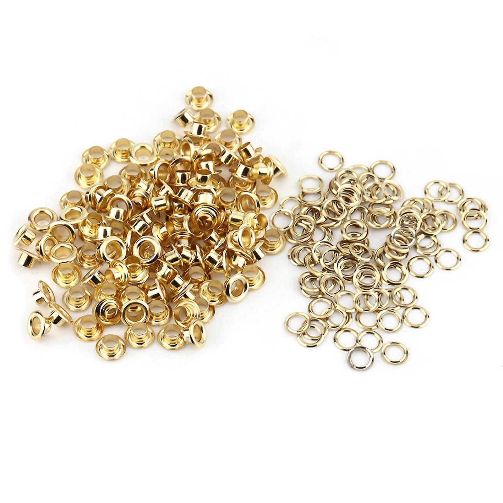 Brass eyelets with washers for sewing leather (gold)