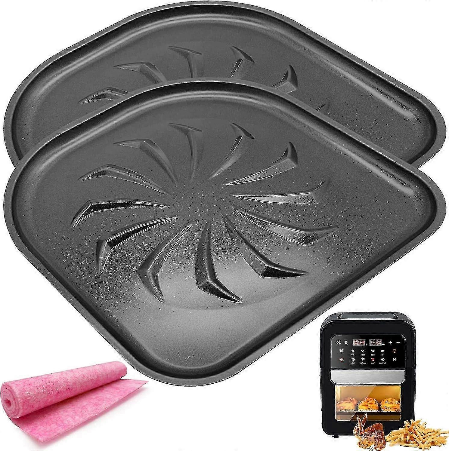 Drip Tray For Powerxl Air Fryer, 2 Pcs Upgraded Nonstick Oil Drip Pan Tray, Oven Drip Pan For 6qt 10qt Powerxl Vortex Air Fryer Oven Pro Plus