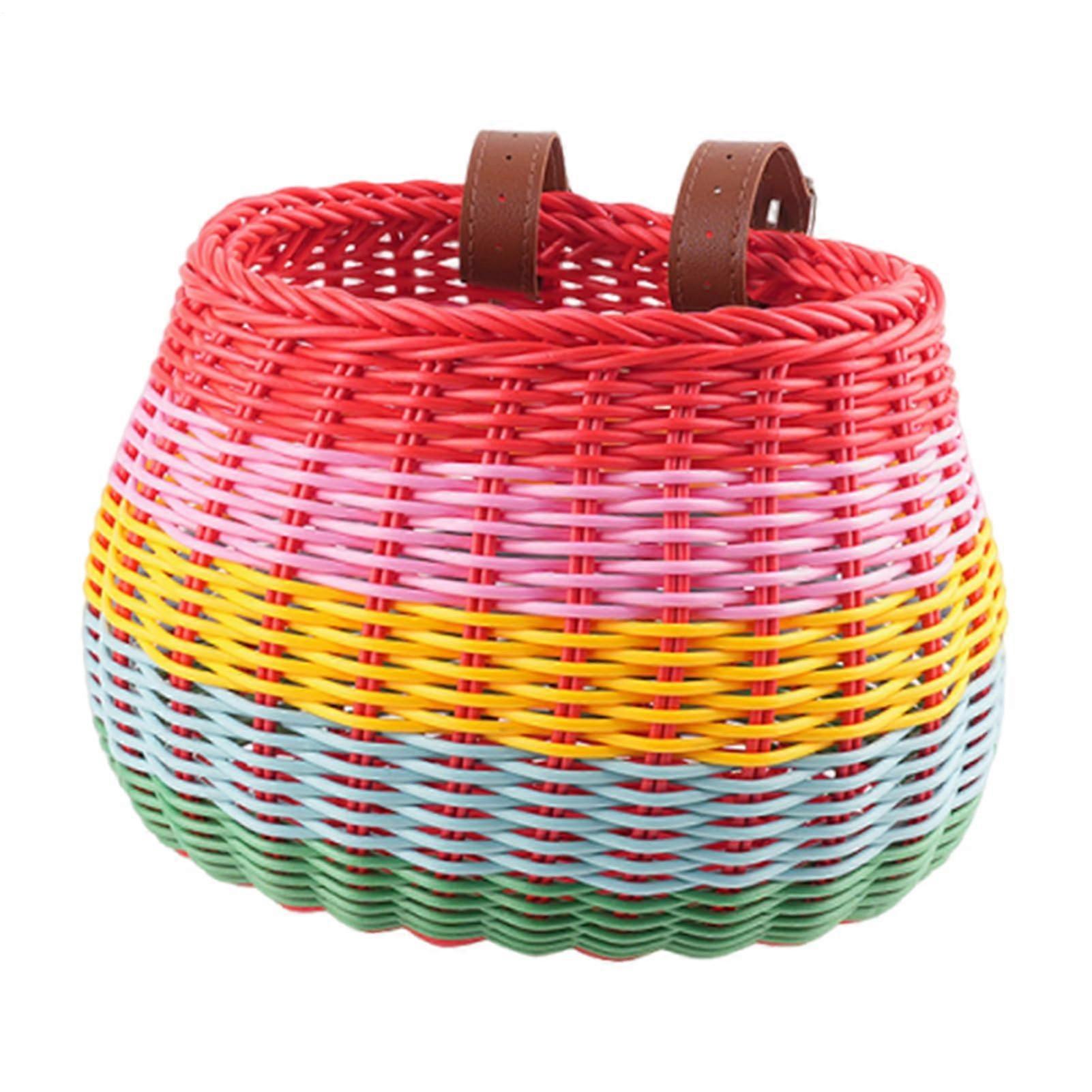 Cycling Basket For Kids Handlebar Bicycles, Woven Detachable Design, 9.25 X 6.1 X 6.5 Inches, Handlebar Mounted Accessory