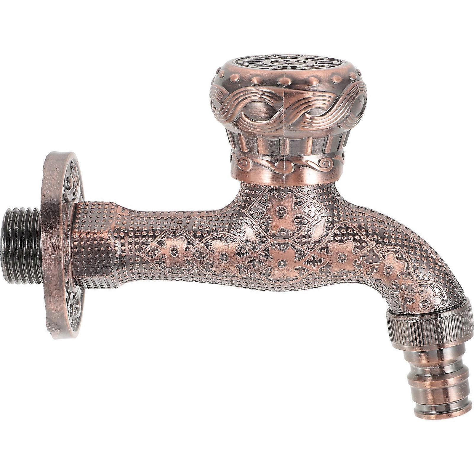 Water Faucet Antique Faucet Kitchen Sink Washing Machine Faucet Dark Brown Alloy Single Cold Tap 1Set