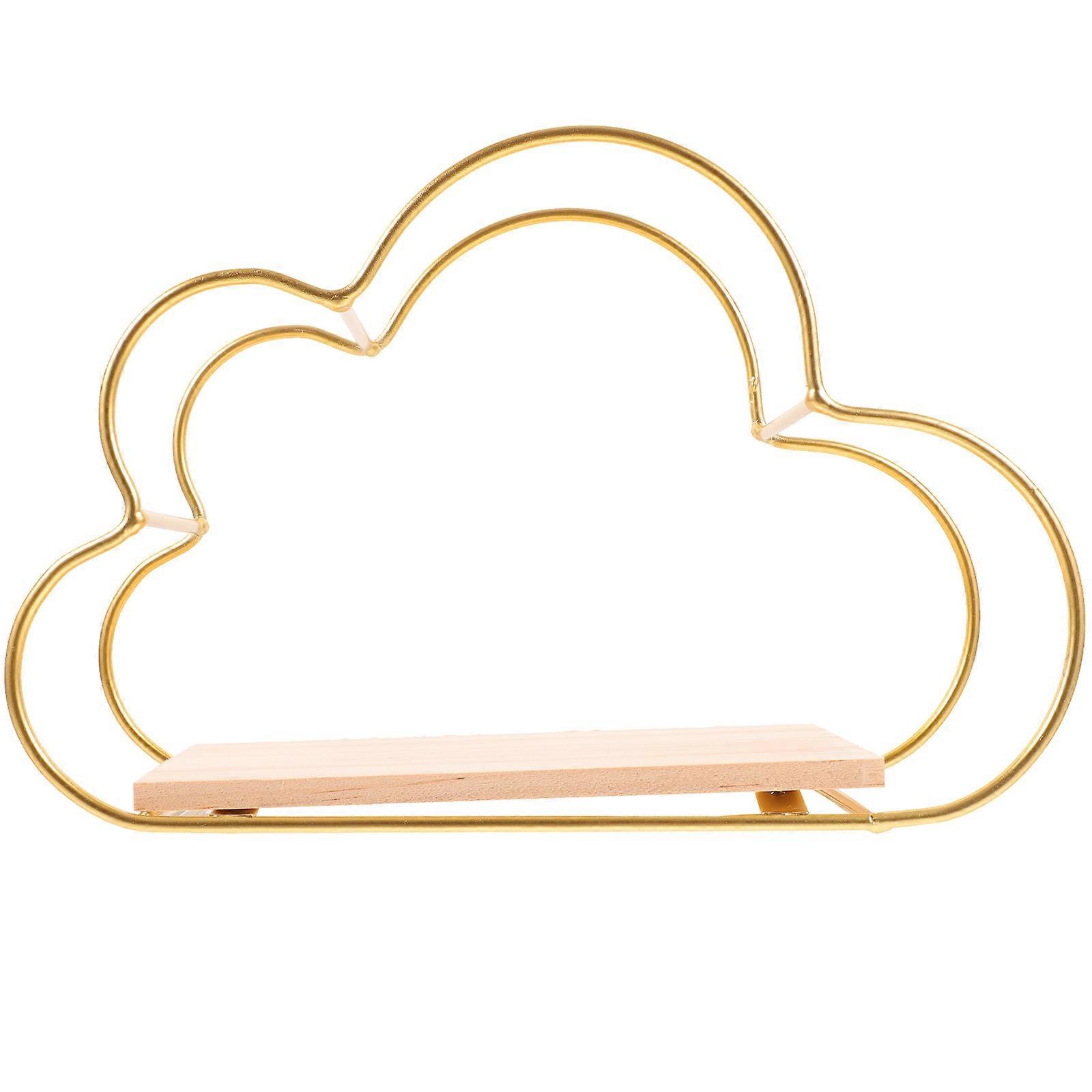Golden Floating Shelf Cloud Wall Shelf for Organization 3Pcs