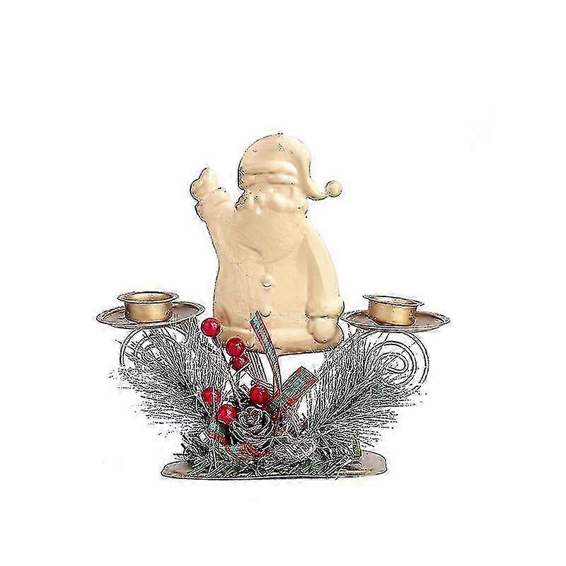 Christmas Candlestick Candle Holder Christmas Holiday Table Decoration Santa Claus Gift