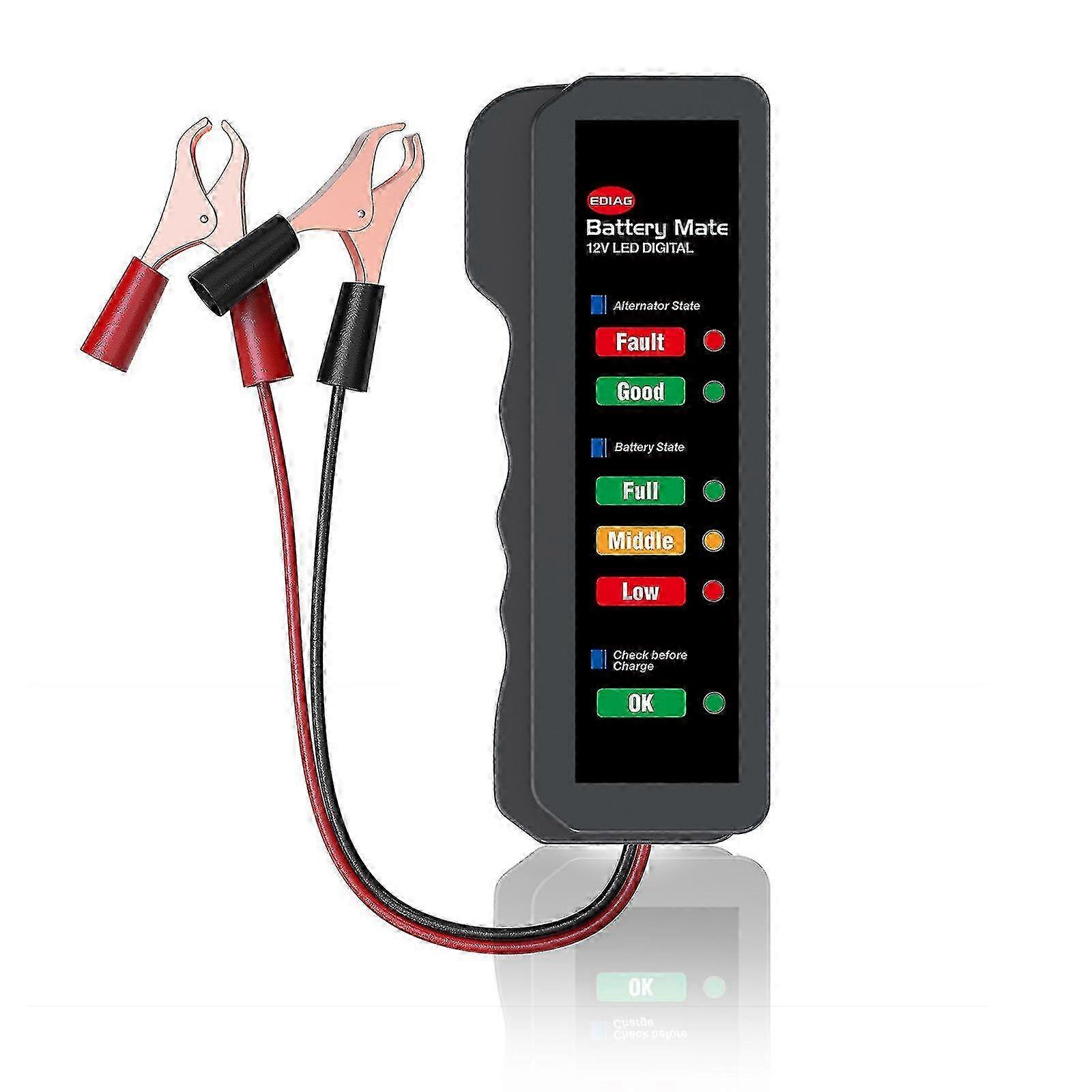 Mini 12v Car Battery Tester Digital Alternator Tester 6 Led Lights Display Car Diagnostic Tool Auto Battery Tester Analyzer