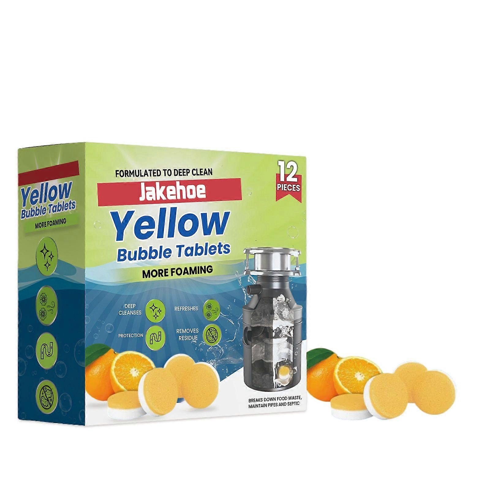 Garbage Disposal Cleaner Deodorizer Tablets - 12 Pack, Powerful Foaming Tablet - Fresh Citrus Foam Sink Disposer Freshener, Natural Kitchen Drain Clea