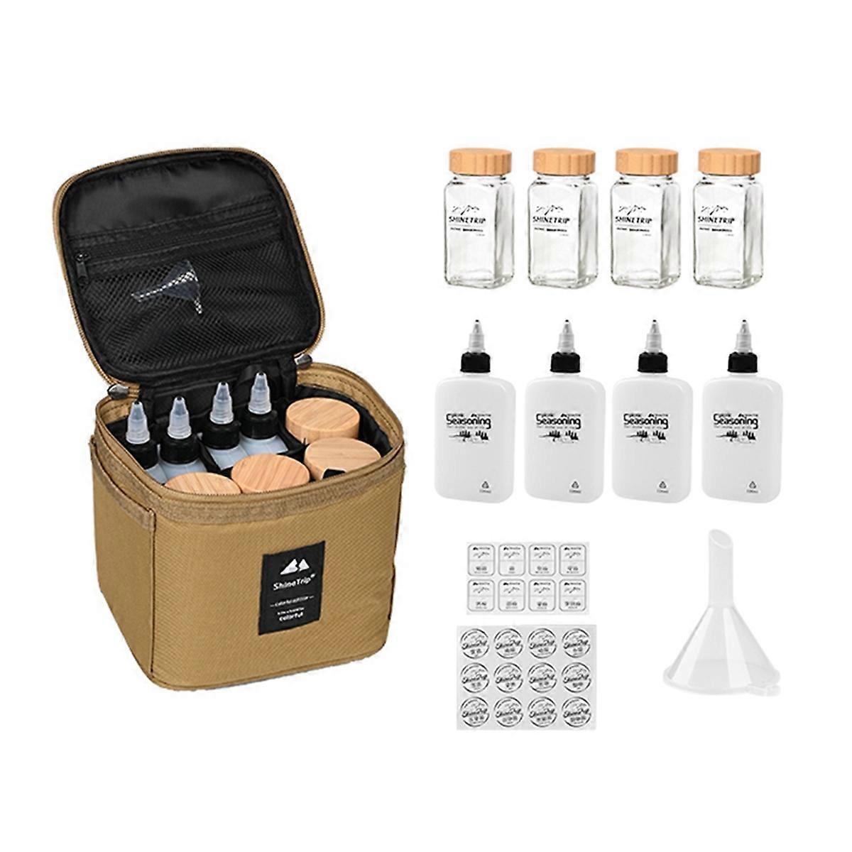  Camping Seasoning Bottle Set Storage Bag Portable