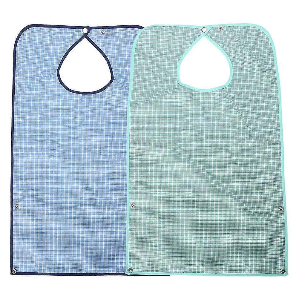 Adult Waterproof Mealtime Bib Double Layer Elder Dinning Clothes Protector