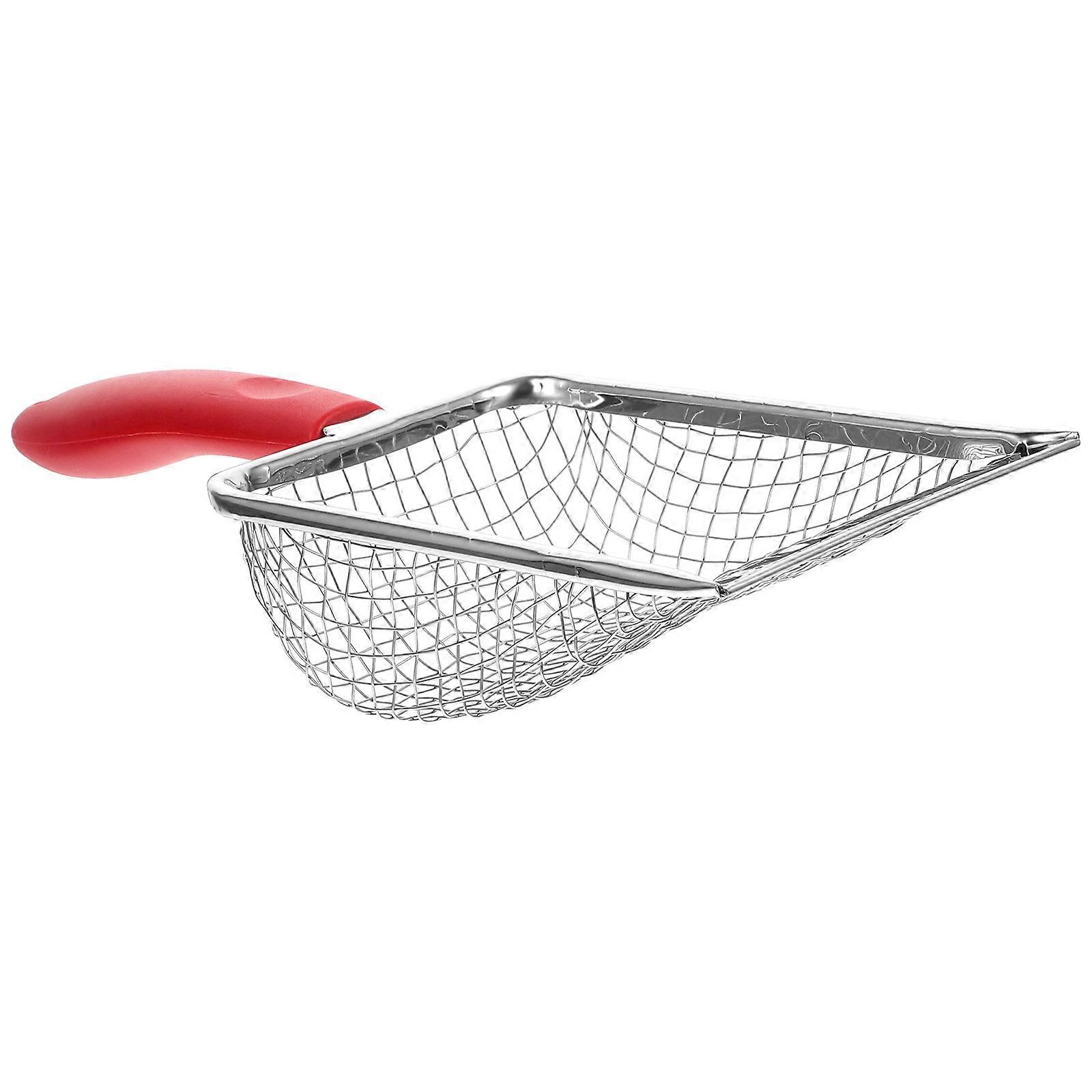Stainless Steel Cat Litter Scoop for Reptile Use 4Pcs Red Fine Mesh