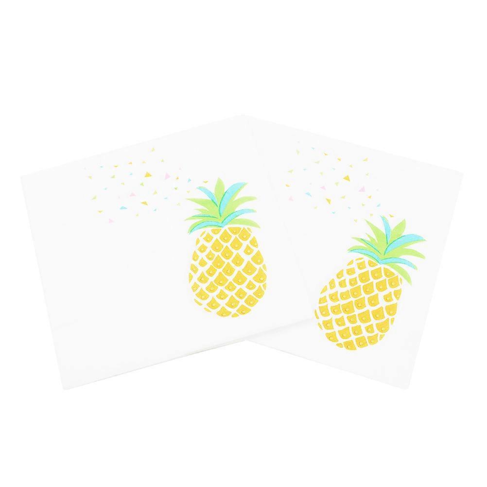 Birthday Paper Napkins Pineapple Printed Napkin Paper for Party Use 100Pcs