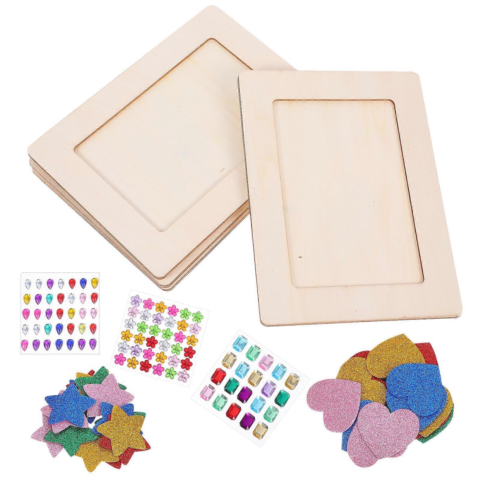 Handmade Picture Frames DIY Wooden Picture Frame Kit for Children 5Sets