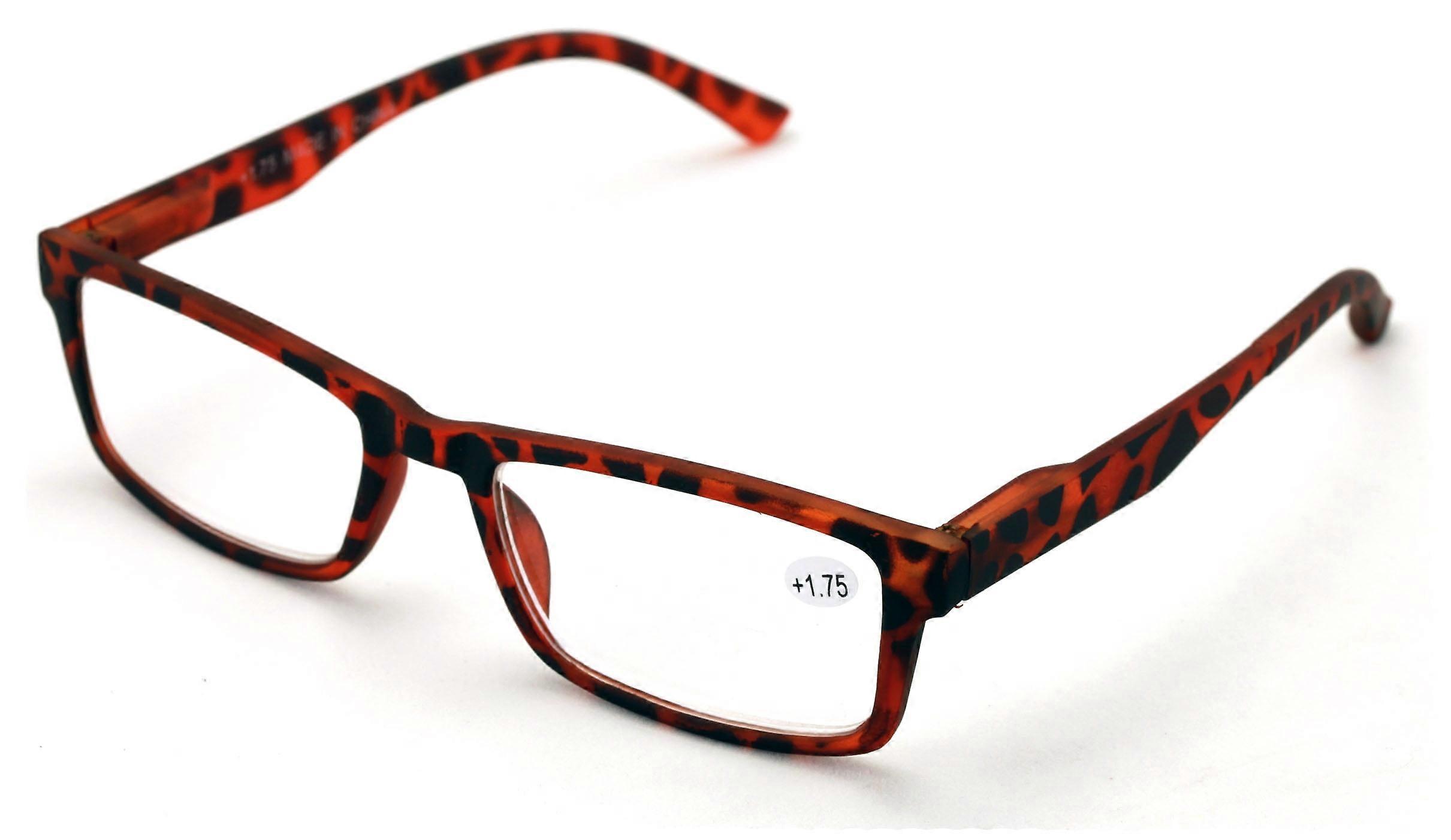 Men Rectangular Unisex Readers with Spring Hinge - Soft Matte Reading Glasses - Spring Hinge +2.25