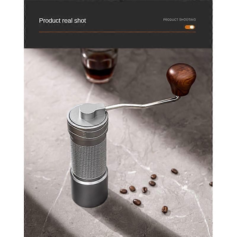 Manual Coffee Grinder Burr Inside Portable Hand Grinder Silver-Gray