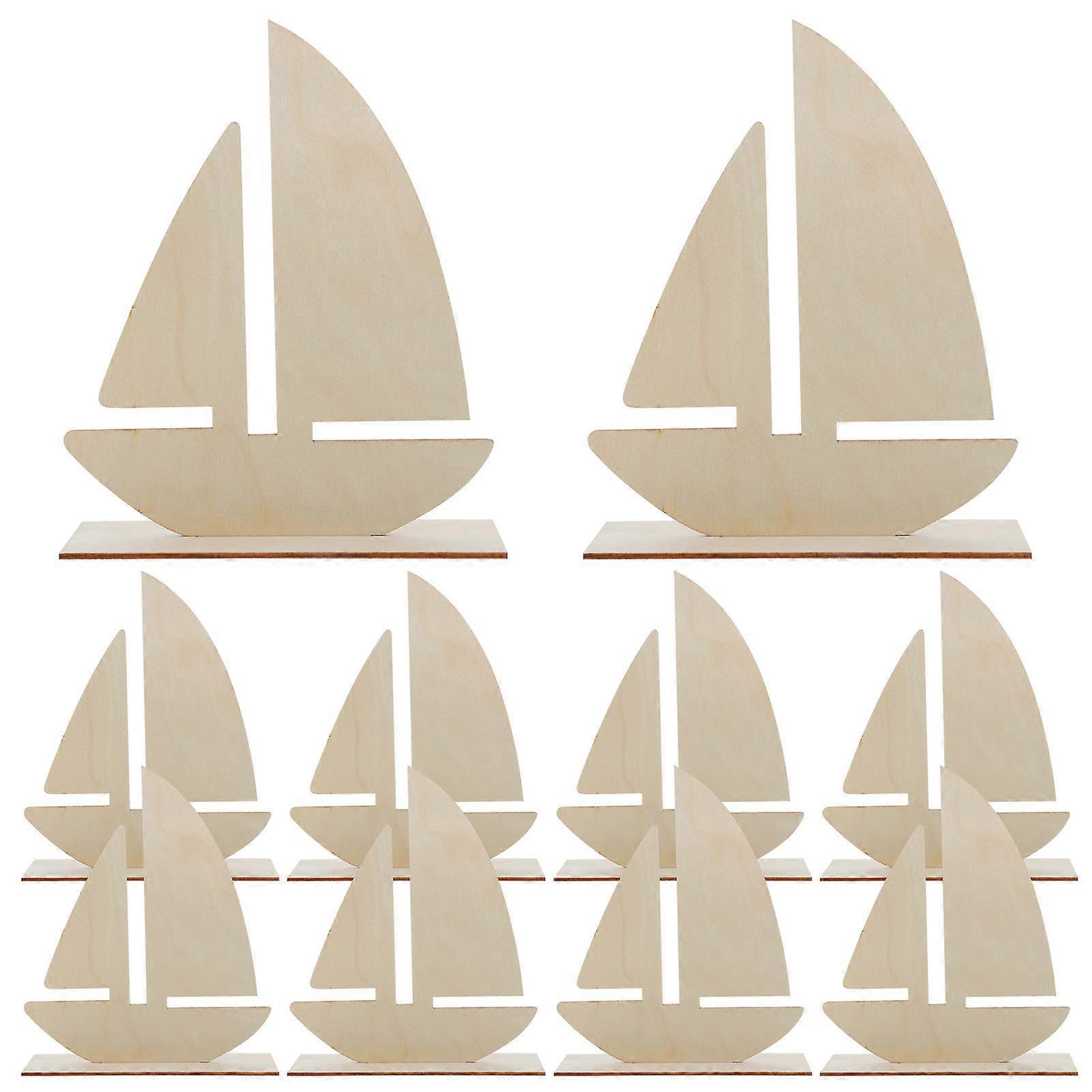 Sailboat Shape Wood Slices for DIY Craft 20Pcs Rustic Wooden Embellishments